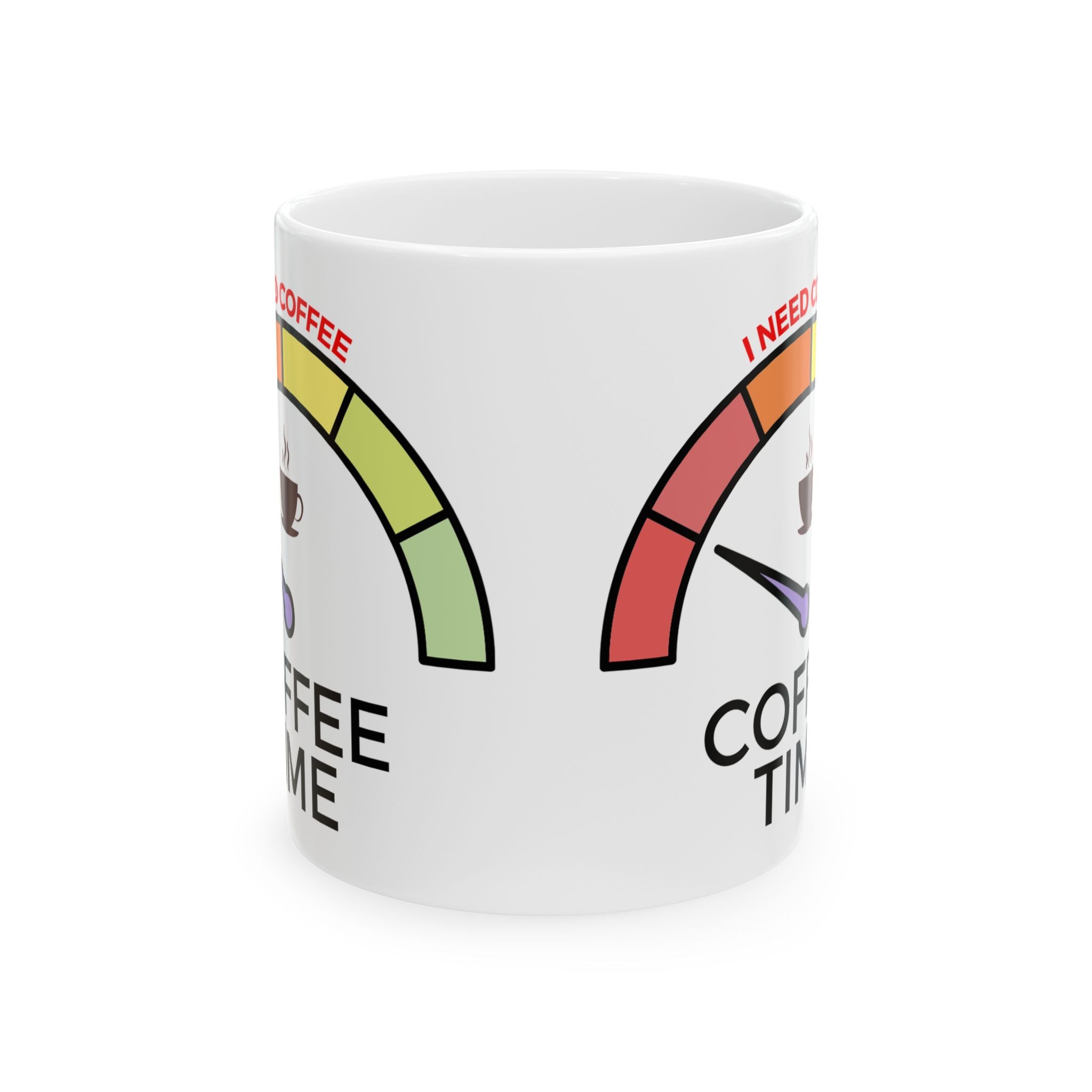 Coffee Time Meter Ceramic Mug, Fun Coffee Lovers Gift, Unique Kitchen Decor, Funny Drinkware, Office Supplies kocsend.com