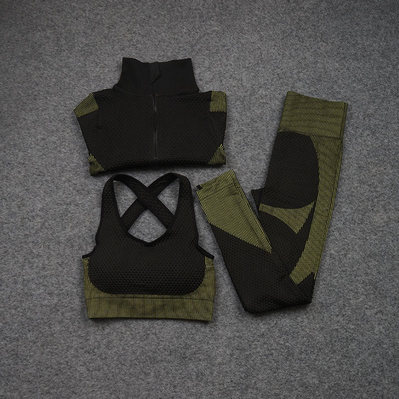 Three-Piece Stretch Sports Pants - Three-Piece Sports Yoga set