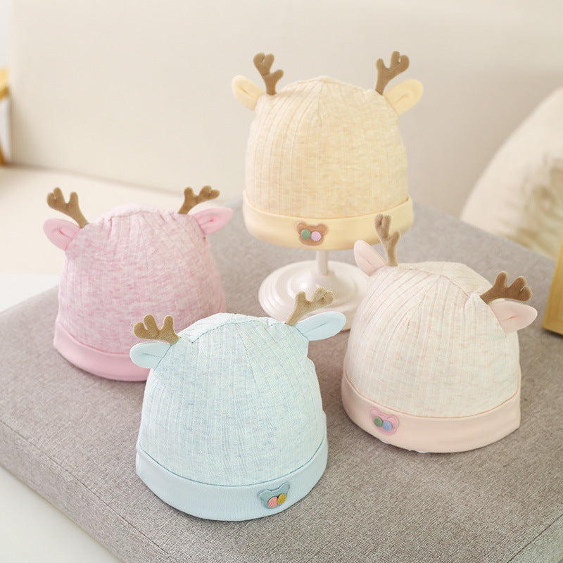 Baby hat with deer antlers - Baby hat with antlers - Newborn baby hat