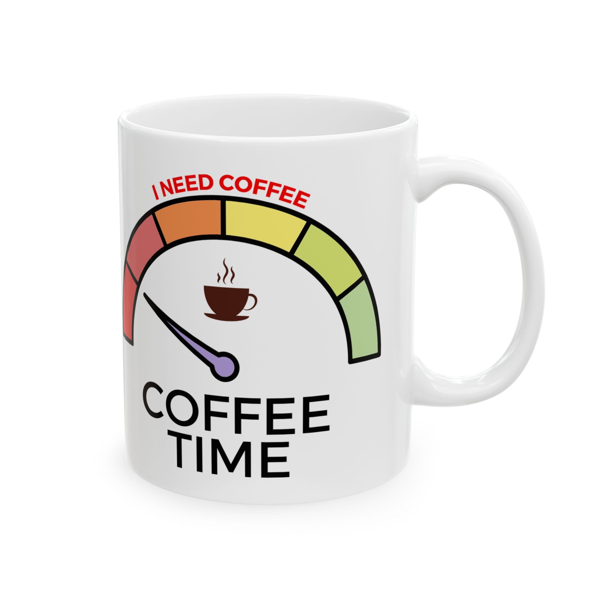 Coffee Time Meter Ceramic Mug, Fun Coffee Lovers Gift, Unique Kitchen Decor, Funny Drinkware, Office Supplies kocsend.com