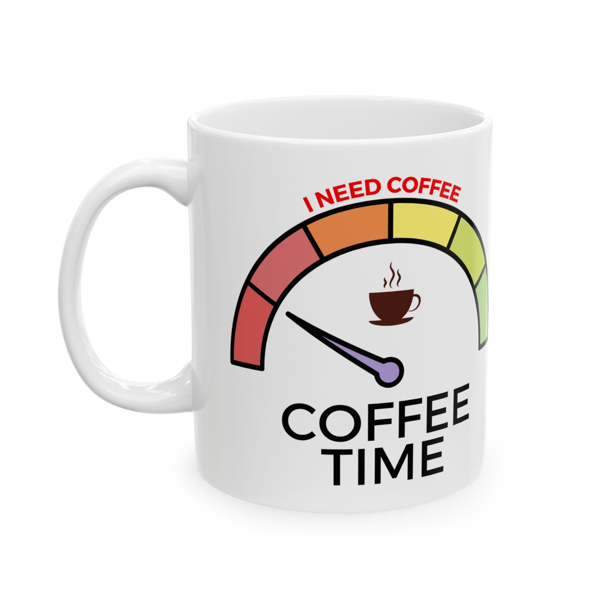 Coffee Time Meter Ceramic Mug, Fun Coffee Lovers Gift, Unique Kitchen Decor, Funny Drinkware, Office Supplies kocsend.com