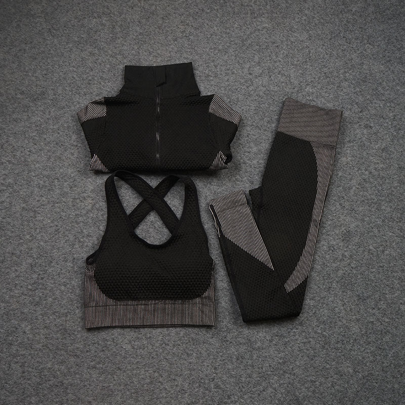 Three-Piece Stretch Sports Pants - Three-Piece Sports Yoga set