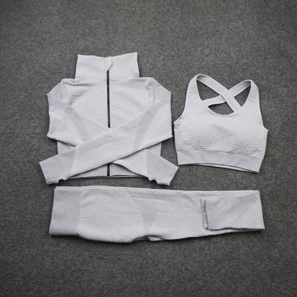 Three-Piece Stretch Sports Pants - Three-Piece Sports Yoga set