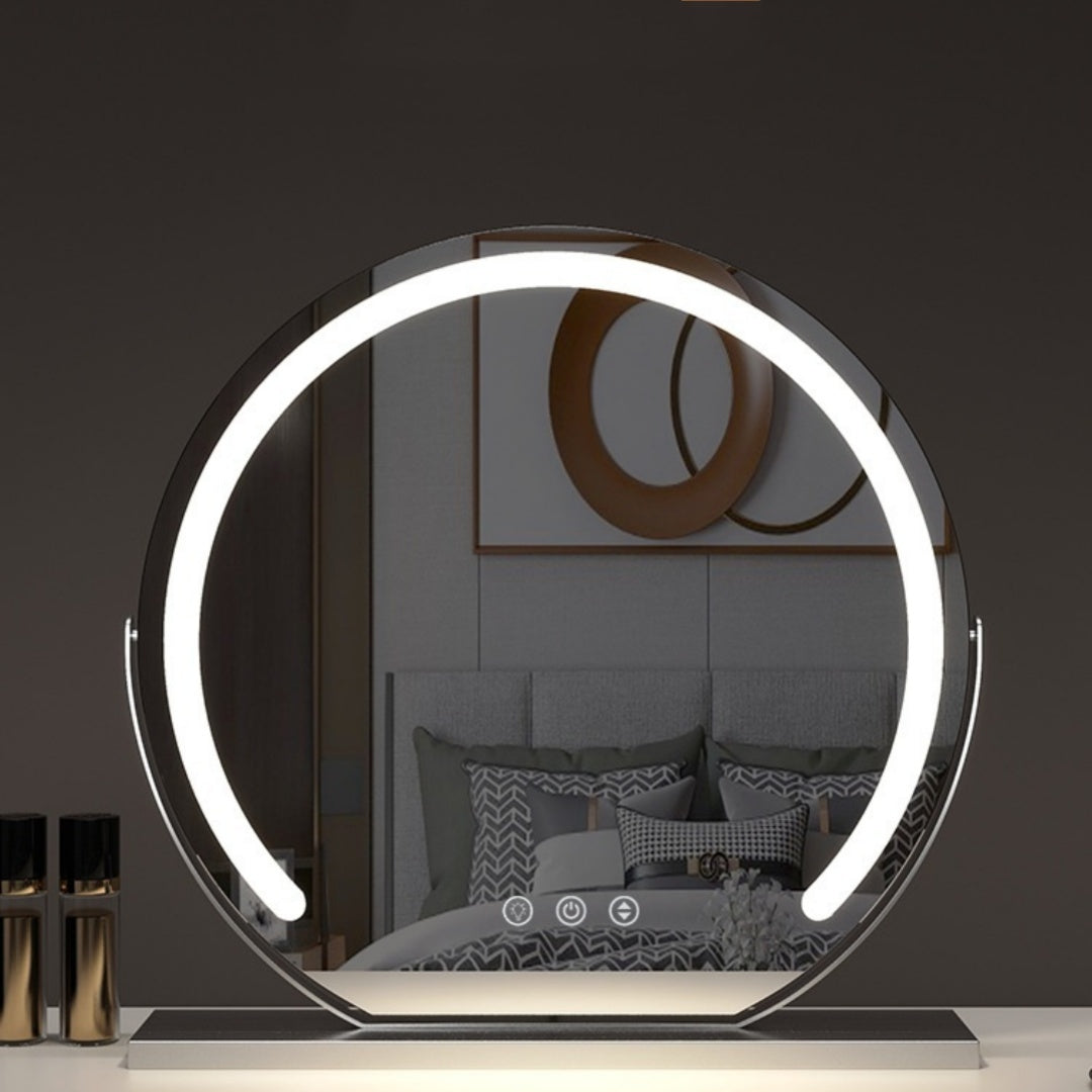 Semicircle LED With Light Makeup Desktop Smart Touch Dimming Fill Light Mirror Adjustable