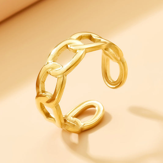 Women's Stainless Steel Gold-plated Ring