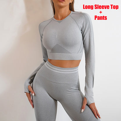 women's Seamless Yoga Pants and Tops, Butt Lifting Fitness Wear