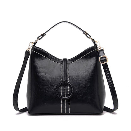Women Leather Shoulder Bag - Wax Leather Bag - One Shoulder Cross Bag