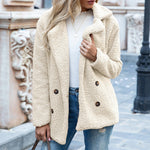 Loose Lapel Fluffy Coat Winter Button Jacket Cardigan Outwear For Women Clothing kocsend.com