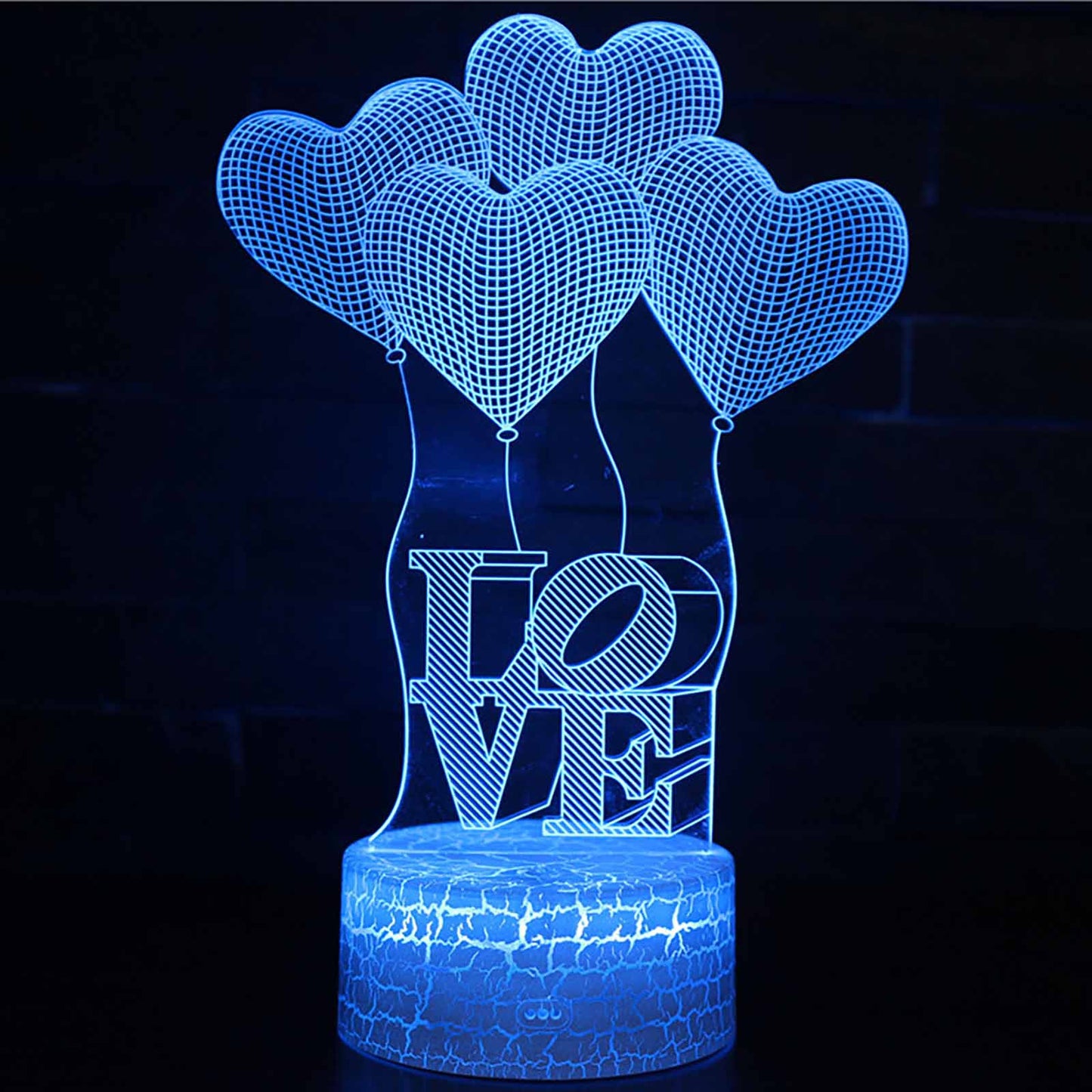 I LOVE YOU Sweet Lover Heart Balloon 3D LED USB Lamp Romantic Decorative Colorful Night Light Girlfriend Gift Mothers Day