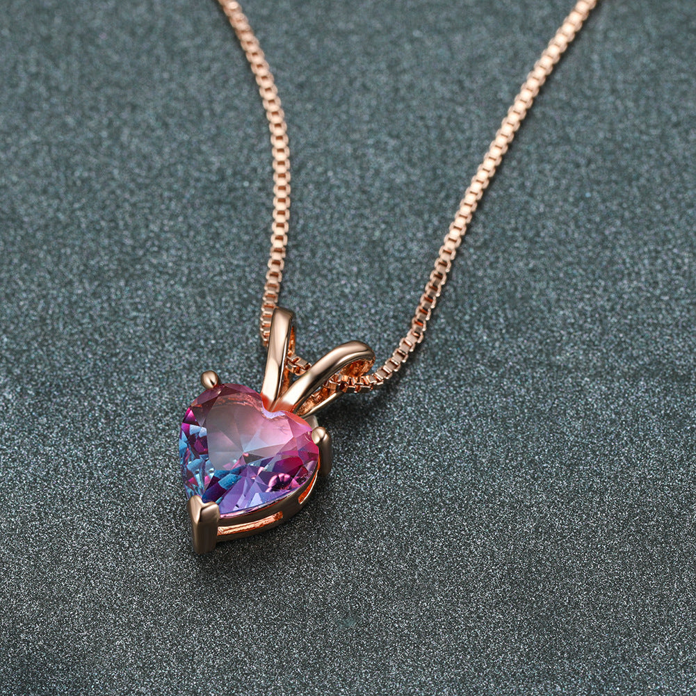 Women's Love Tourmaline Stone Necklace