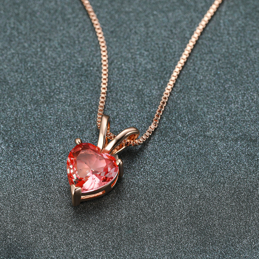 Women's Love Tourmaline Stone Necklace