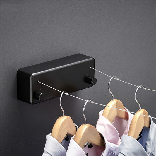 Retractable Laundry Line , Double Adjustable Stainless Steel Wire Rope For Hotel Style Bathroom