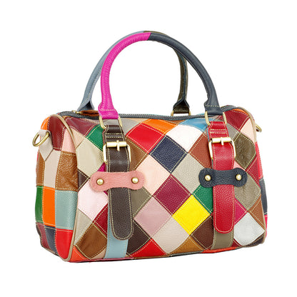 women multicolor leather handbag - women colorful handbag