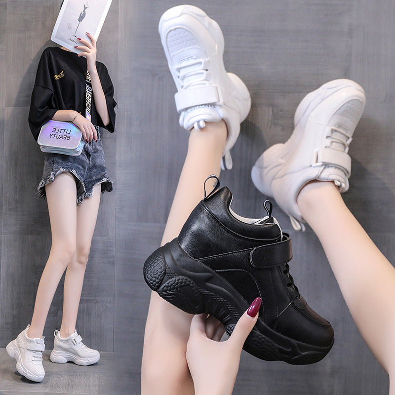 New Thick-Soled Sports And Leisure Slim White Shoes For Women