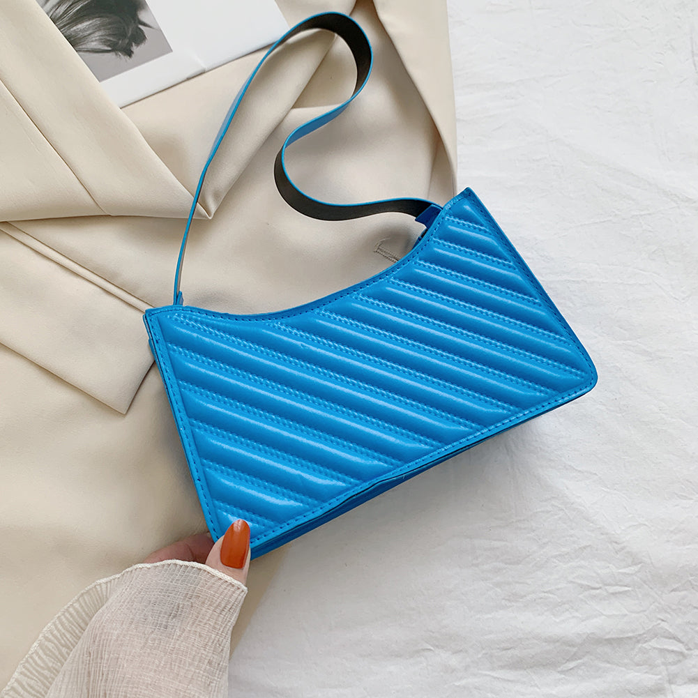 Western Style Simple Small Bag Female Bag Fashion Shoulder Bag Retro Texture Crossbody Car Stitching Armpit Bag