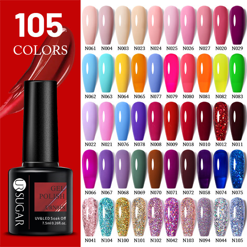 One Bottle One Color Gel Nail Polish Hot Sale Shimmering Powder Sequins Solid Color Phototherapy Plastic
