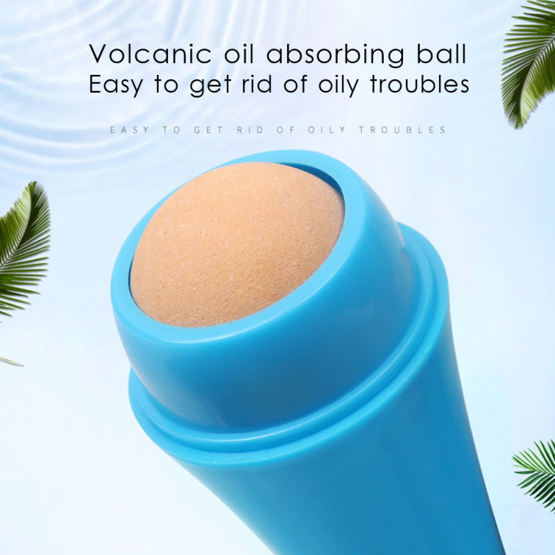 Natural Porous Volcanic Stone Oil-control Rolling Roller Makeup Face Care Tools Removable For Facial Cleaning Oil Absorption