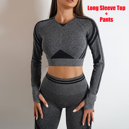 women's Seamless Yoga Pants and Tops, Butt Lifting Fitness Wear