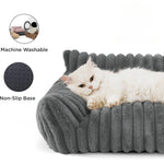 Plush Dog Bed & Cat Bed – Cozy Raised Sofa Pet Bed with Washable Cover & Non-Slip Bottom