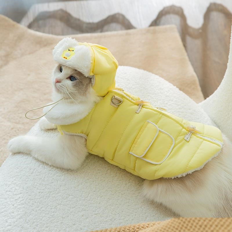Cat Clothes Autumn And Winter Clothes Thickened Cotton-padded Clothes Anti-lint