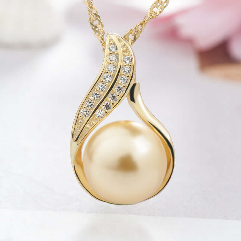 925 Silver Swan Pearl Diamond Pendant