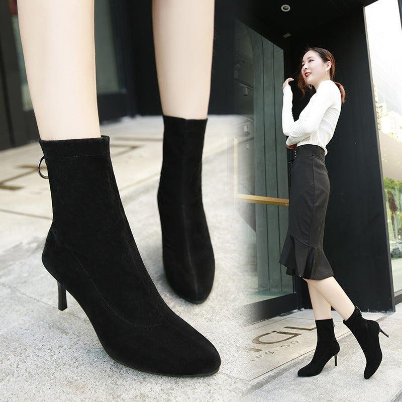 women winter Ankle High new elastic boots