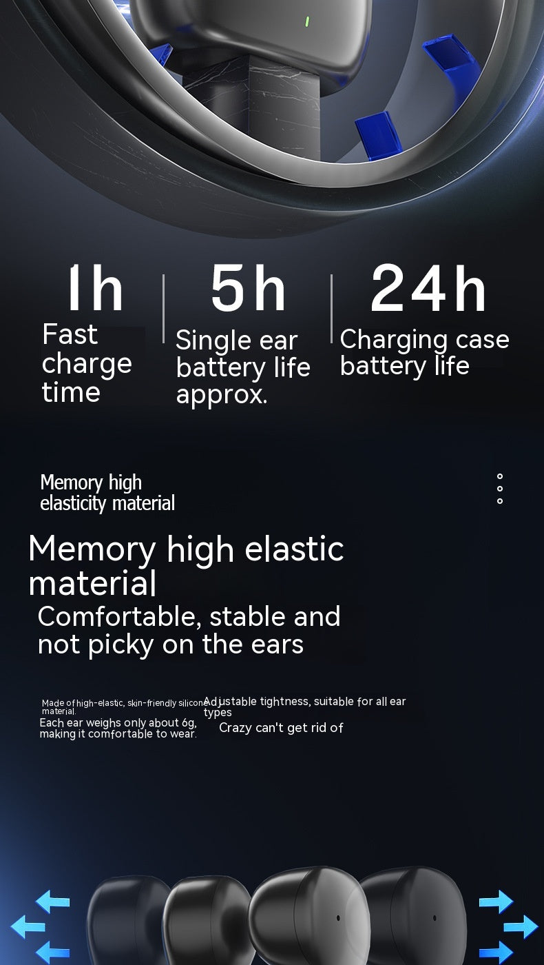 True Wireless Bluetooth Headset Bone Conduction Sports Noise-canceling Ultra-long Life Battery