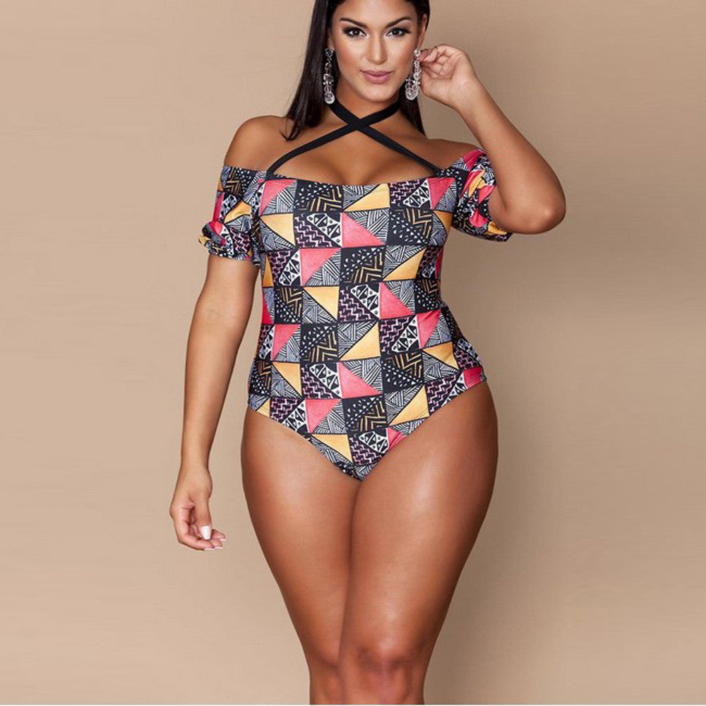 Geometric bikini ladies plus size