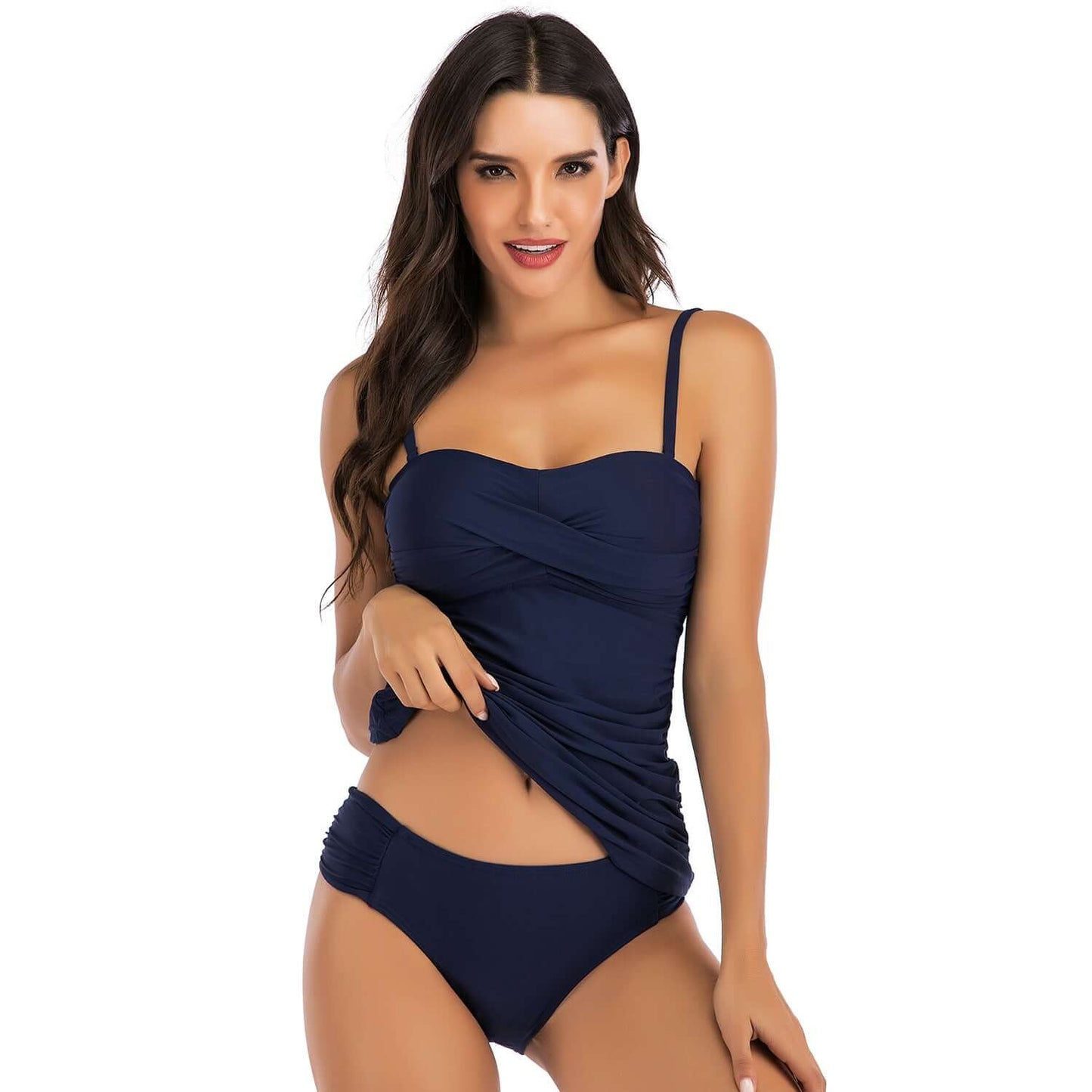 Covered belly split swimsuit ladies conservative
