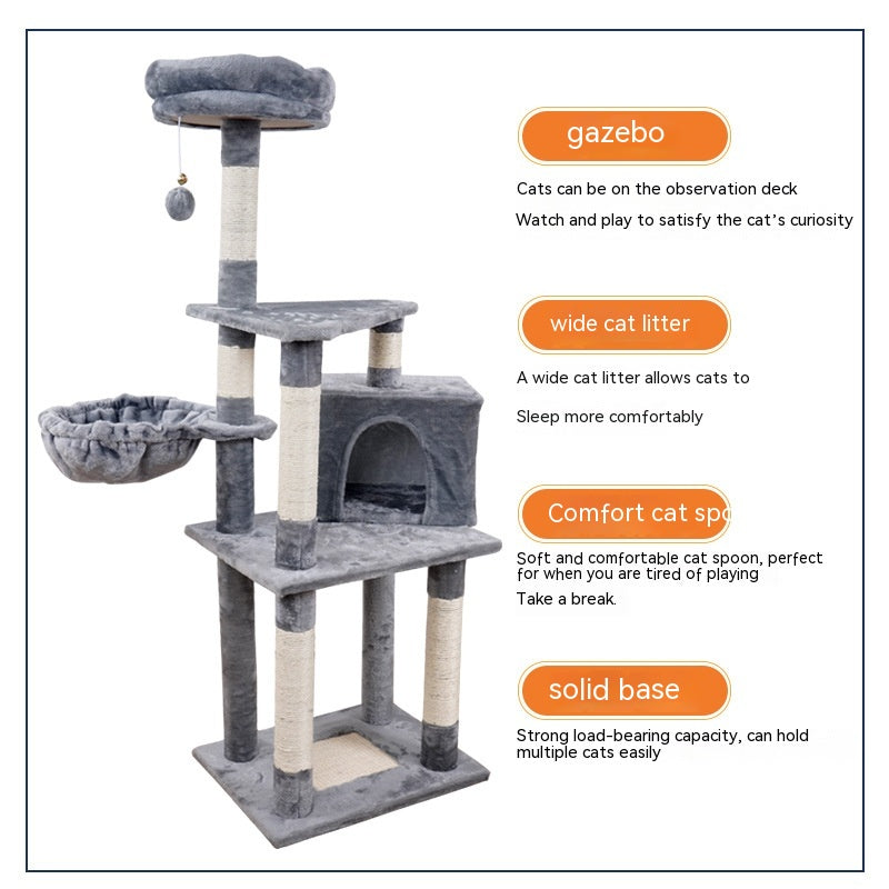 Multi-layer Jumping Platform Wooden Cat Toy Chamfer