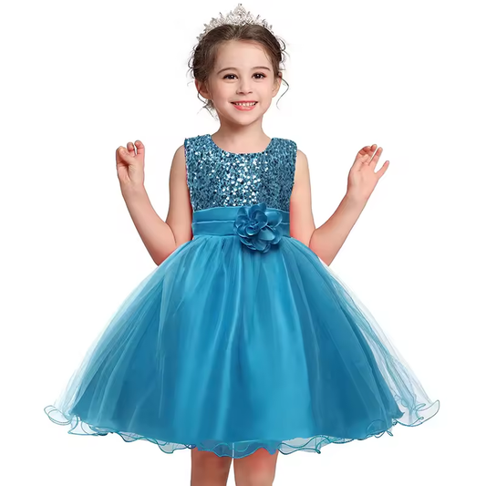 Little Girl Sequins Wedding Princess Dress - Birthday Party Outfit