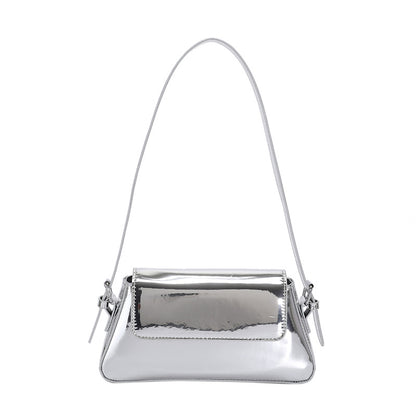 Women’s Patent Leather Shoulder Bag - Small Shiny Armpit Bag