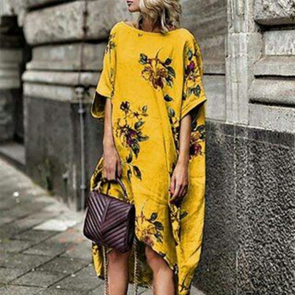 Women Summer Printed Floral Loose Dress