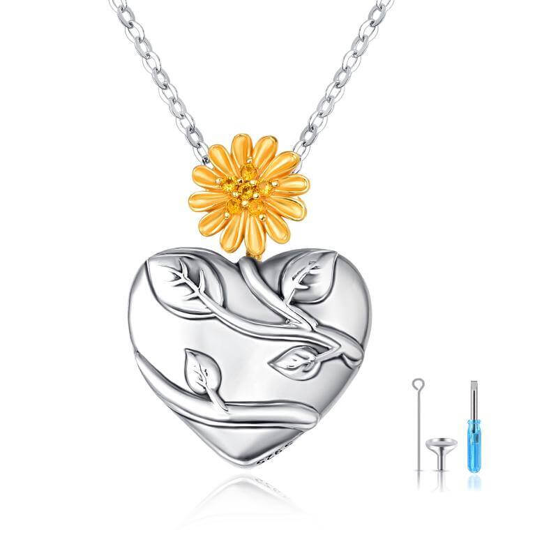 925 Sterling Silver Sunflower Cremation Forever in My Heart