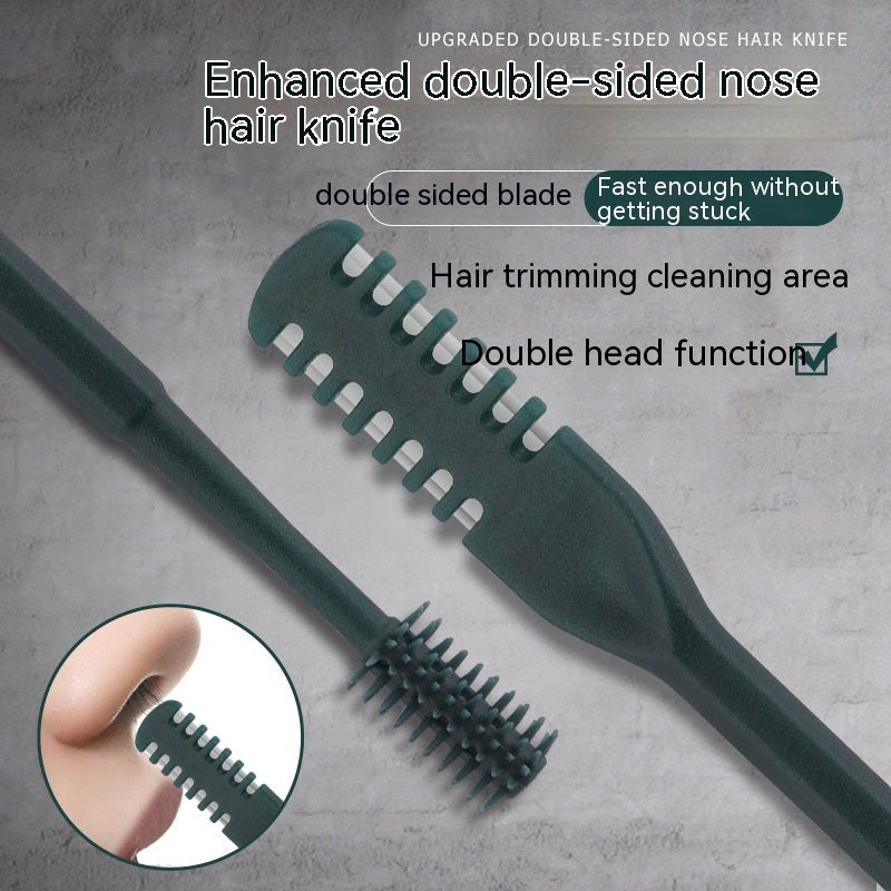 Stainless Steel Double-sided Manual Spiral Nose Hair Shaver