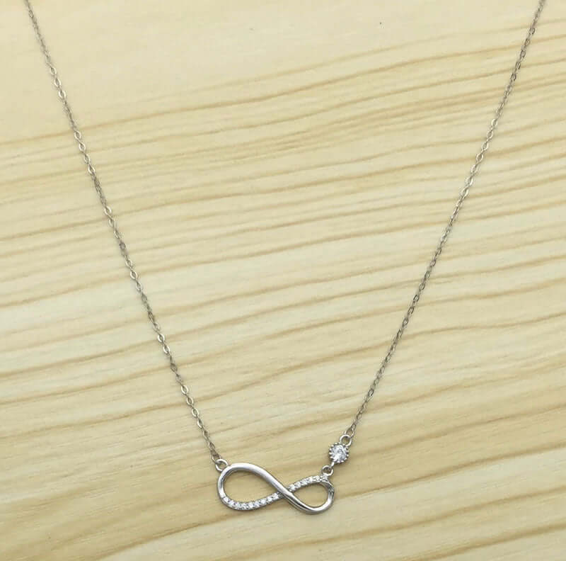 925 Sterling Silver Platinum Plated Necklace