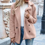 Loose Lapel Fluffy Coat Winter Button Jacket Cardigan Outwear For Women Clothing kocsend.com