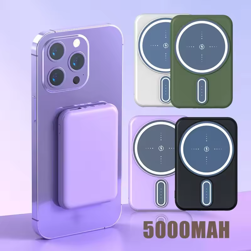 Mini Power Bank, Magnetic Suction Charging Bank, Wireless Charging Bank