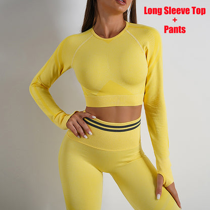 women's Seamless Yoga Pants and Tops, Butt Lifting Fitness Wear