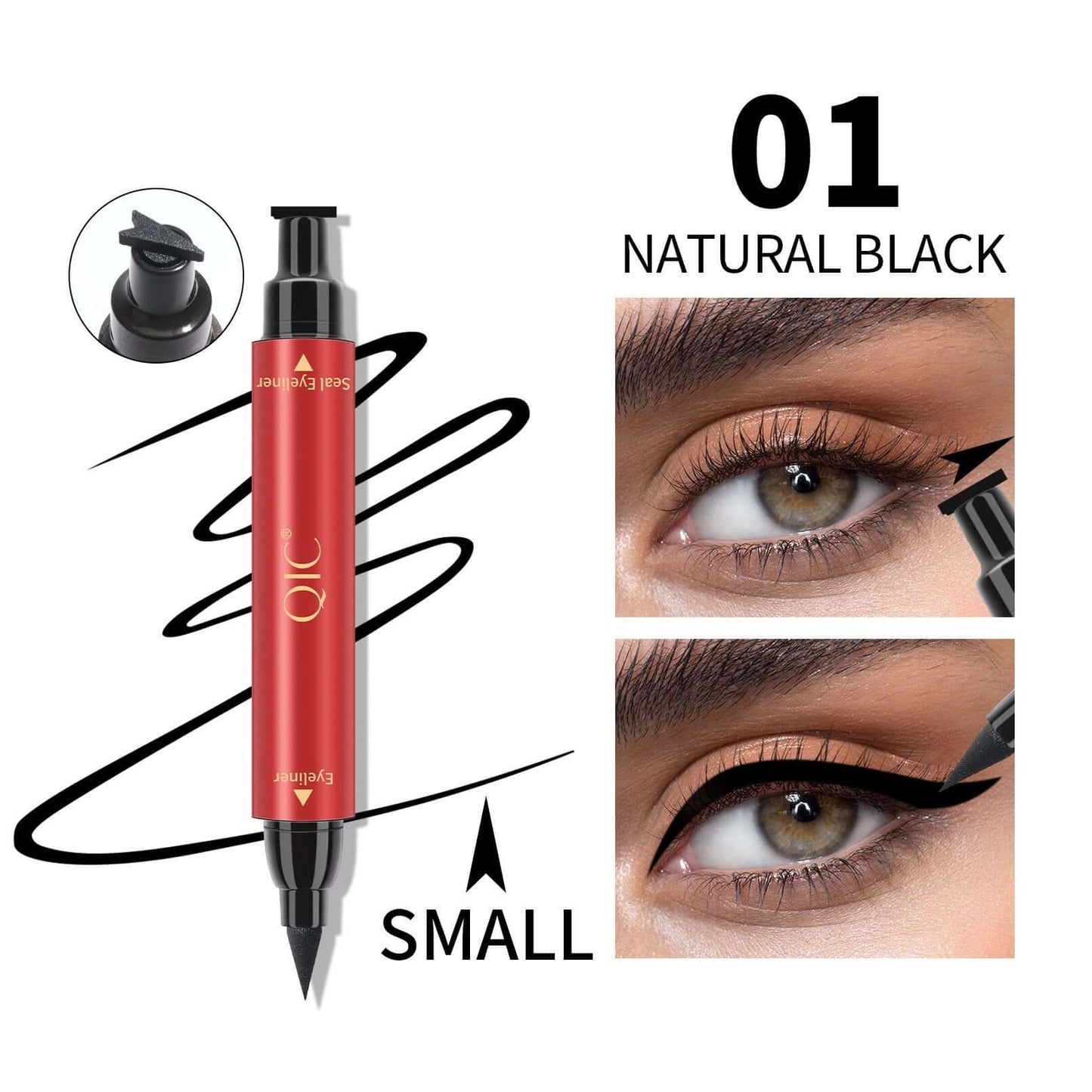 Colorful Double Head Triangular Seal Eyeliner Pen Waterproof And Non Dizzy Makeup