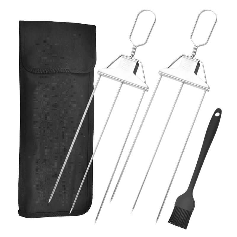 3-Prong Skewer Stick Needles Kebab 3 Way Forks Stainless Steel Barbecue Grill Fork Household BBQ Non-stick
