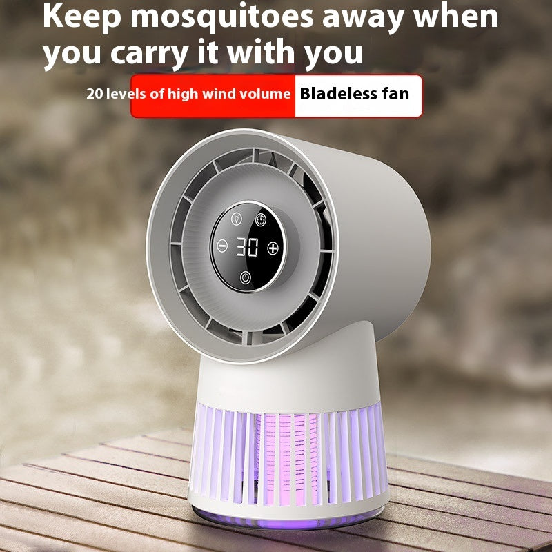 Creative 2-in-1 Mini Table Fan & Electric Mosquito Killer - USB Charging