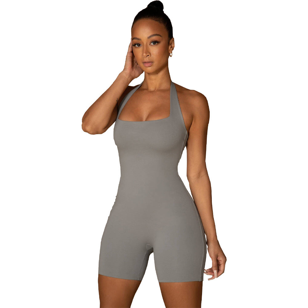 Women's Clothing Amazon Direct Supply Cross-border Solid Color Fashion Casual Exercise Yoga Shaping Jumpsuit