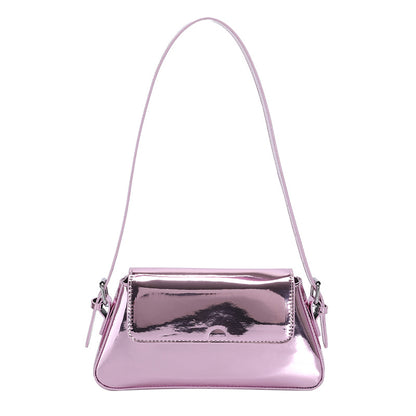 Women’s Patent Leather Shoulder Bag - Small Shiny Armpit Bag