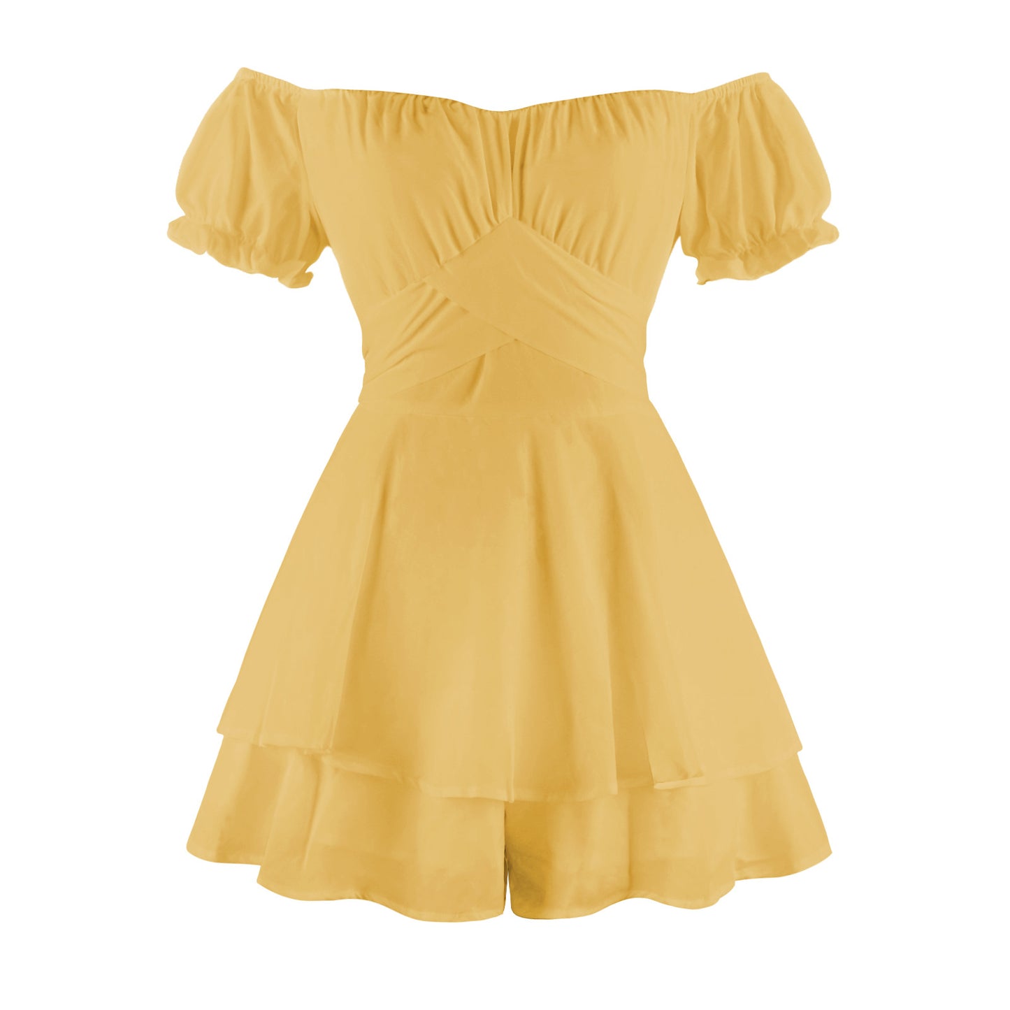 Women's Solid Color Ruffle Dress