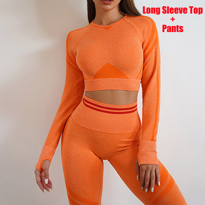 women's Seamless Yoga Pants and Tops, Butt Lifting Fitness Wear