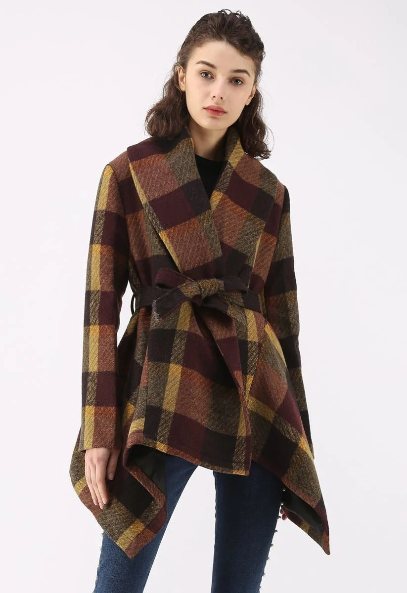 Woolen coat autumn and winter women's Plaid