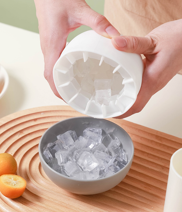 Ice Block Mold Silicone Mushroom Ice Cup Frozen Refrigerator Ice Grid Box Durable Easy Demould Bucket Homemade Crushed Ice Maker Ktichen Gadgets