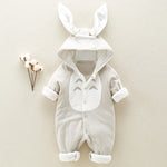 The new cotton padded cotton baby romper thickened chinchilla hooded cotton baby Onesies newborn go climbing clothes kocsend.com