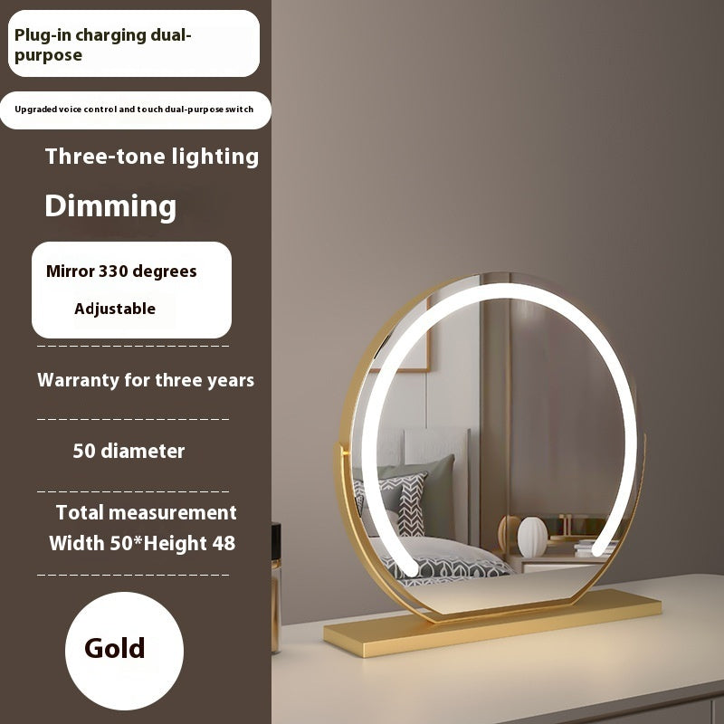 Semicircle LED With Light Makeup Desktop Smart Touch Dimming Fill Light Mirror Adjustable